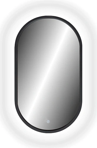 Зеркало DIWO Казань 45 черное, с подсветкой, овальное, в стиле лофт, сенсорное управление 543684 Зеркало DIWO Казань 45 черное, с подсветкой, овальное, в стиле лофт, сенсорное управление 543684