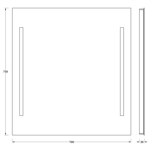 Зеркало EVOFORM Ledline BY 2116 с 2-мя встроенными LED-светильниками 10,5 W 70х75 cм Зеркало EVOFORM Ledline BY 2116 с 2-мя встроенными LED-светильниками 10,5 W 70х75 cм