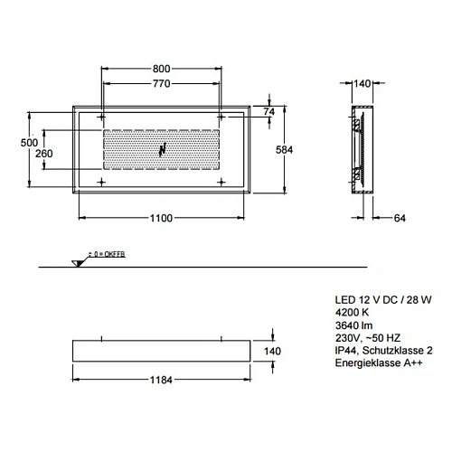 Зеркало Geberit Citterio 118x58 831621000 с подсветкой 835621000 Зеркало Geberit Citterio 118x58 831621000 с подсветкой 835621000