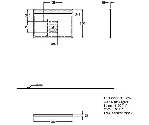 Зеркало Geberit it! 819200000 с подсветкой 90 см Зеркало Geberit it! 819200000 с подсветкой 90 см