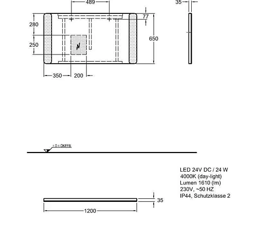 Зеркало Geberit it! 819220000 с подсветкой 120 см Зеркало Geberit it! 819220000 с подсветкой 120 см