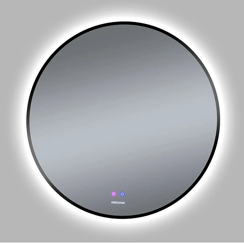 Зеркало GROSSMAN COSMO-норма BLACK (800x800x45) LED с сенсорным выключателем и подогревом 1980802 Зеркало GROSSMAN COSMO-норма BLACK (800x800x45) LED с сенсорным выключателем и подогревом 1980802