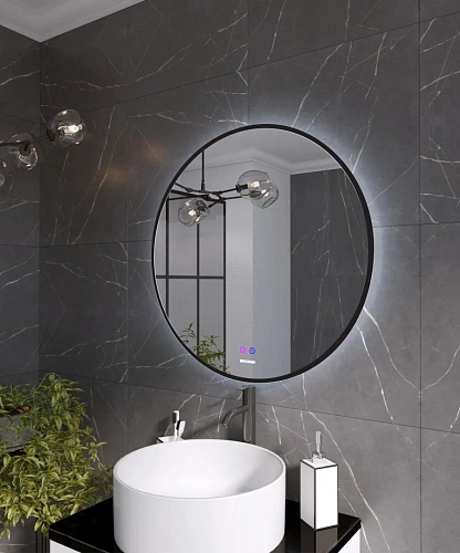 Зеркало GROSSMAN COSMO-норма BLACK (800x800x45) LED с сенсорным выключателем и подогревом 1980802 Зеркало GROSSMAN COSMO-норма BLACK (800x800x45) LED с сенсорным выключателем и подогревом 1980802