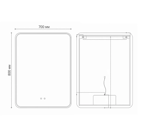 Зеркало GROSSMAN ELEGANS-норма (700x800x45) LED с сенсорным выключателем и подогревом 177080 Зеркало GROSSMAN ELEGANS-норма (700x800x45) LED с сенсорным выключателем и подогревом 177080