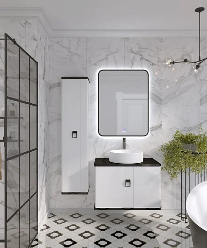 Зеркало GROSSMAN ELEGANS-норма BLACK (600x800x45) LED с сенсорным выключателем и подогревом 1760802 Зеркало GROSSMAN ELEGANS-норма BLACK (600x800x45) LED с сенсорным выключателем и подогревом 1760802