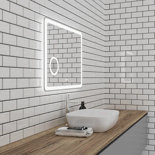 Зеркало GROSSMAN LEO (800x800x45) LED с сенсорным выкл.,подогревом и увеличительным стеклом 168080 Зеркало GROSSMAN LEO (800x800x45) LED с сенсорным выкл.,подогревом и увеличительным стеклом 168080