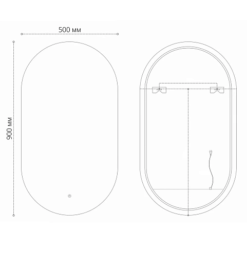 Зеркало GROSSMAN NERO-промо BLACK (500x900x45) LED с сенсорным выключателем 2450902 Зеркало GROSSMAN NERO-промо BLACK (500x900x45) LED с сенсорным выключателем 2450902