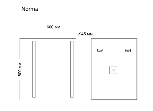 Зеркало GROSSMAN NORMA (600x800x45) LED с механическим выключателем 106080 Зеркало GROSSMAN NORMA (600x800x45) LED с механическим выключателем 106080