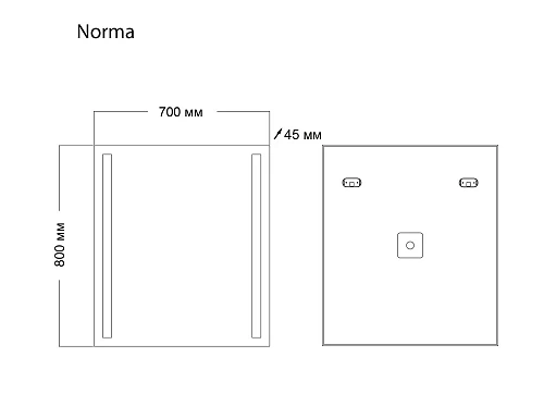 Зеркало GROSSMAN NORMA (700x800x45) LED с механическим выключателем 107080 Зеркало GROSSMAN NORMA (700x800x45) LED с механическим выключателем 107080