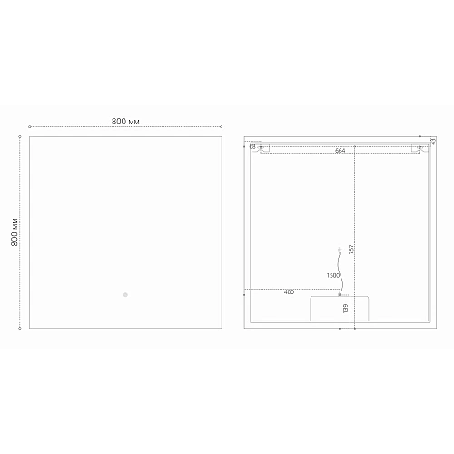 Зеркало GROSSMAN PRAGMA-норма BLACK (800x800x45) LED с сенсорным выключателем и подогревом 1880802 Зеркало GROSSMAN PRAGMA-норма BLACK (800x800x45) LED с сенсорным выключателем и подогревом 1880802