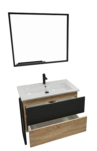 Зеркало GROSSMAN ЛОФТ-90 см с полкой черное 90x70 209001 Зеркало GROSSMAN ЛОФТ-90 см с полкой черное 90x70 209001