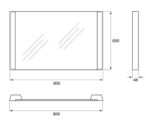 Зеркало Jacob Delafon Reve 80х65 см, с боковой подсветкой, с подсветкой EB582-NF Зеркало Jacob Delafon Reve 80х65 см, с боковой подсветкой, с подсветкой EB582-NF