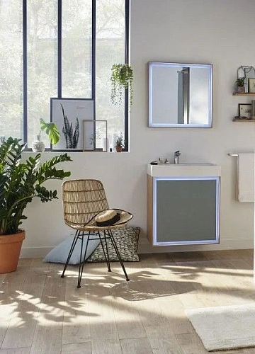 Зеркало Jacob Delafon Rythmik pure 65х65 см, без отделки, со светодиодной подсветкой, с подсветкой E EB1772-NF Зеркало Jacob Delafon Rythmik pure 65х65 см, без отделки, со светодиодной подсветкой, с подсветкой E EB1772-NF