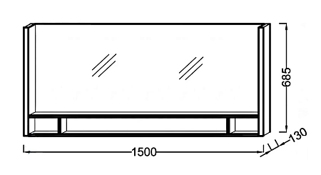 Зеркало Jacob Delafon Terrace 150х68,5 см, с полочкой, с подсветкой EB1184-NF Зеркало Jacob Delafon Terrace 150х68,5 см, с полочкой, с подсветкой EB1184-NF