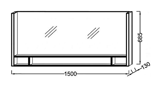 Зеркало Jacob Delafon Terrace 150х68,5 см, с полочкой, с подсветкой EB1184-NF Зеркало Jacob Delafon Terrace 150х68,5 см, с полочкой, с подсветкой EB1184-NF