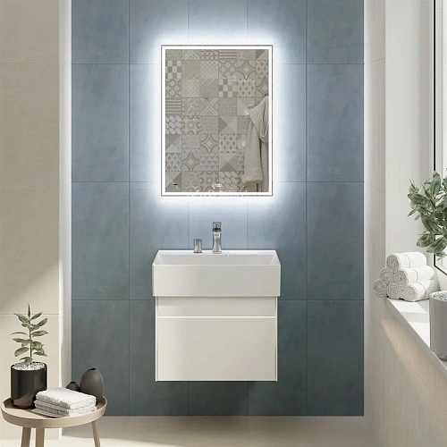 Зеркало Kerama Marazzi TECNO c LED 60 с подсветкой, с функцией антизапотевание, белое глянцевое TE.m TE.mi.60 Зеркало Kerama Marazzi TECNO c LED 60 с подсветкой, с функцией антизапотевание, белое глянцевое TE.m TE.mi.60