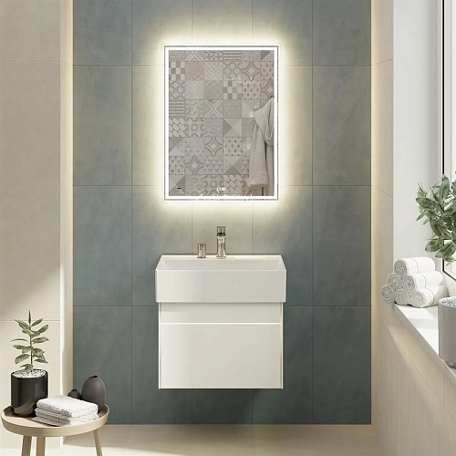 Зеркало Kerama Marazzi TECNO c LED 60 с подсветкой, с функцией антизапотевание, белое глянцевое TE.m TE.mi.60 Зеркало Kerama Marazzi TECNO c LED 60 с подсветкой, с функцией антизапотевание, белое глянцевое TE.m TE.mi.60
