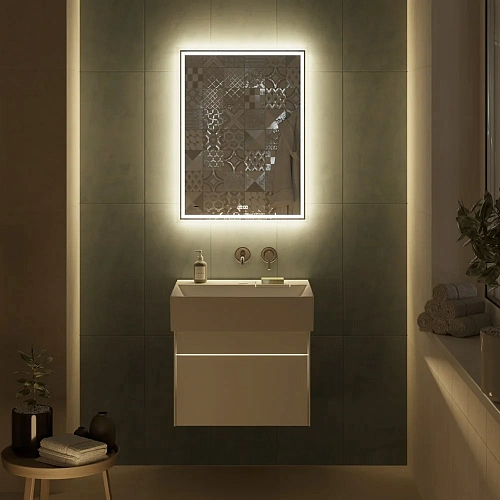 Зеркало Kerama Marazzi TECNO c LED 60 с подсветкой, с функцией антизапотевание, белое глянцевое TE.m TE.mi.60 Зеркало Kerama Marazzi TECNO c LED 60 с подсветкой, с функцией антизапотевание, белое глянцевое TE.m TE.mi.60