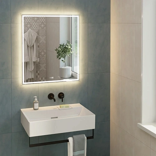 Зеркало Kerama Marazzi TECNO c LED 70 с подсветкой, с функцией антизапотевание, белый глянцевый TE.m TE.mi.70 Зеркало Kerama Marazzi TECNO c LED 70 с подсветкой, с функцией антизапотевание, белый глянцевый TE.m TE.mi.70