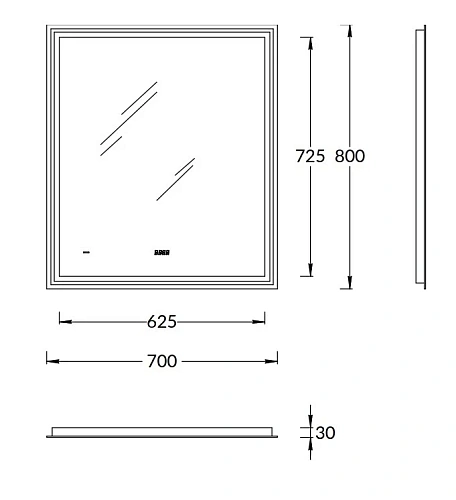 Зеркало Kerama Marazzi TECNO c LED 70 с подсветкой, с функцией антизапотевание, белый глянцевый TE.m TE.mi.70 Зеркало Kerama Marazzi TECNO c LED 70 с подсветкой, с функцией антизапотевание, белый глянцевый TE.m TE.mi.70