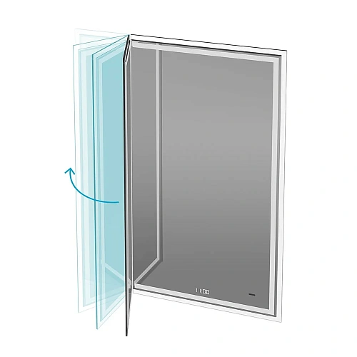 Зеркало Kerama Marazzi TECNO M 65 с поворотной дверцей, подсветкой и функцией антизапотевание, белое TE.M.mi.65 Зеркало Kerama Marazzi TECNO M 65 с поворотной дверцей, подсветкой и функцией антизапотевание, белое TE.M.mi.65