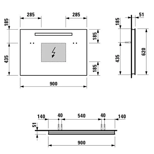 Зеркало Laufen Case 4724.1 (4.4724.1.996.144.1), 900x620 мм Зеркало Laufen Case 4724.1 (4.4724.1.996.144.1), 900x620 мм