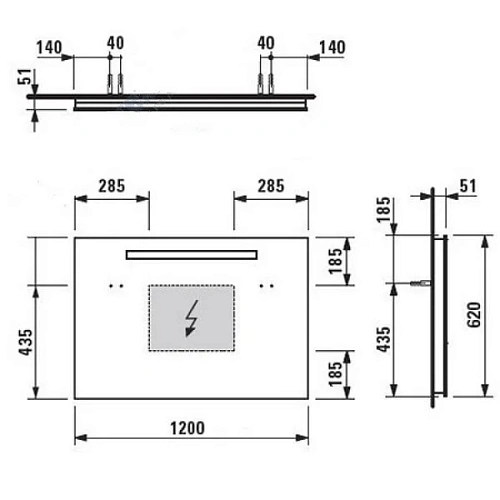 Зеркало Laufen Palace New 4726.6 (4.4726.6.996.144.1) 1200x620x5,1мм Зеркало Laufen Palace New 4726.6 (4.4726.6.996.144.1) 1200x620x5,1мм