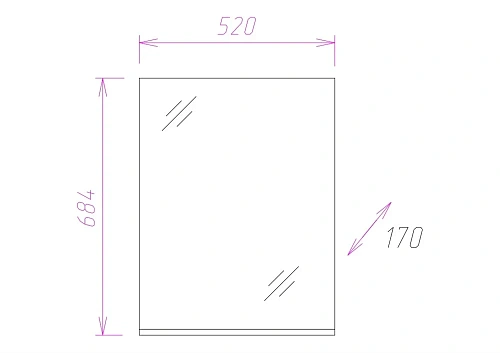 Зеркало Onika ЭКО 52.00 205210 Зеркало Onika ЭКО 52.00 205210
