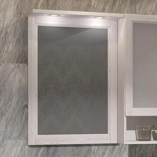 Зеркало Opadiris Клио 56 беленый бук со светильниками 00-00000427 Зеркало Opadiris Клио 56 беленый бук со светильниками 00-00000427