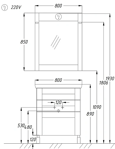 Зеркало Opadiris Лаварро 80 Z0000001991 венге с подсветкой Зеркало Opadiris Лаварро 80 Z0000001991 венге с подсветкой
