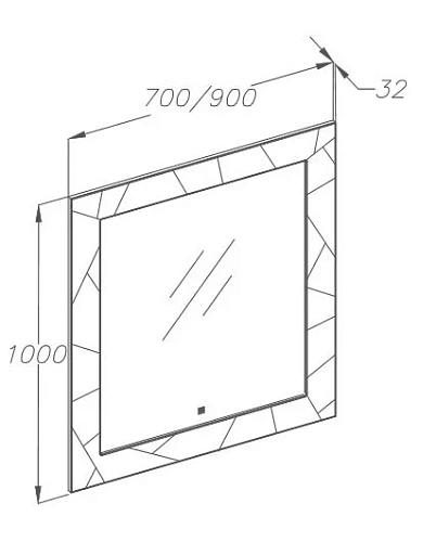 Зеркало Opadiris Луиджи 70, серый матовый 00-00000542 Зеркало Opadiris Луиджи 70, серый матовый 00-00000542