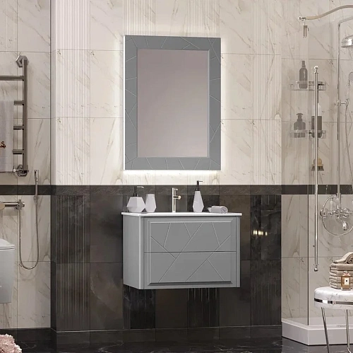 Зеркало Opadiris Луиджи 70, серый матовый, вар. 2 00-00006553 Зеркало Opadiris Луиджи 70, серый матовый, вар. 2 00-00006553