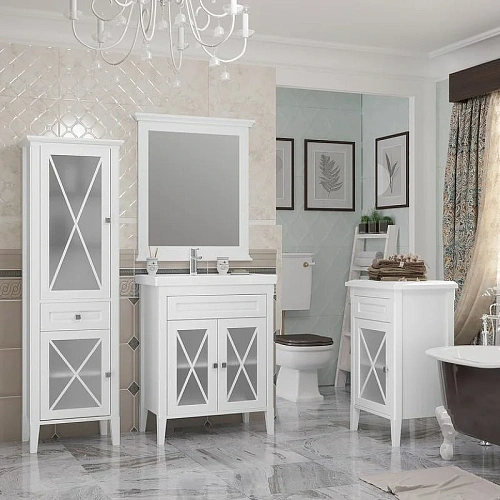 Зеркало Opadiris Палермо 70, белый матовый 00-00006726 Зеркало Opadiris Палермо 70, белый матовый 00-00006726