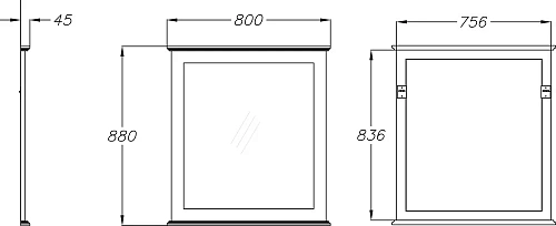 Зеркало Opadiris Палермо 80, белый матовый 00-00002351 Зеркало Opadiris Палермо 80, белый матовый 00-00002351
