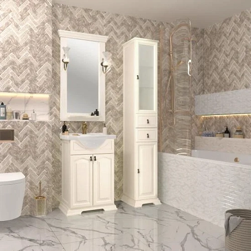 Зеркало Opadiris Риспекто 55, слоновая кость, с выключателем 00-00007053 Зеркало Opadiris Риспекто 55, слоновая кость, с выключателем 00-00007053