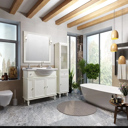 Зеркало Opadiris Санрайз 90 Z0000006353 слоновая кость без светильников Зеркало Opadiris Санрайз 90 Z0000006353 слоновая кость без светильников