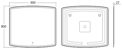 Зеркало OWL 1975 Gotland с LED подсветкой, 900х800 OWLM200400 Зеркало OWL 1975 Gotland с LED подсветкой, 900х800 OWLM200400