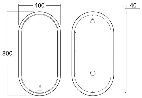 Зеркало OWL 1975 Langas с LED подсветкой, 400х800 OWLM200300 Зеркало OWL 1975 Langas с LED подсветкой, 400х800 OWLM200300