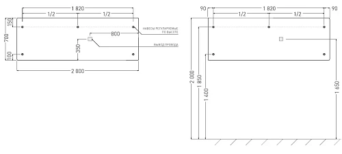 Зеркало Salini OMBRA с LED подсветкой 2000x700 27M022070BH Зеркало Salini OMBRA с LED подсветкой 2000x700 27M022070BH