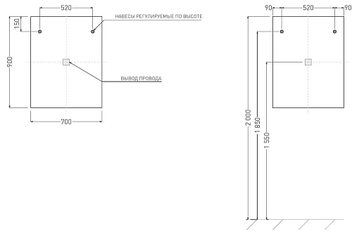 Зеркало Salini OMBRA с LED подсветкой 700x900 27M017090BH Зеркало Salini OMBRA с LED подсветкой 700x900 27M017090BH