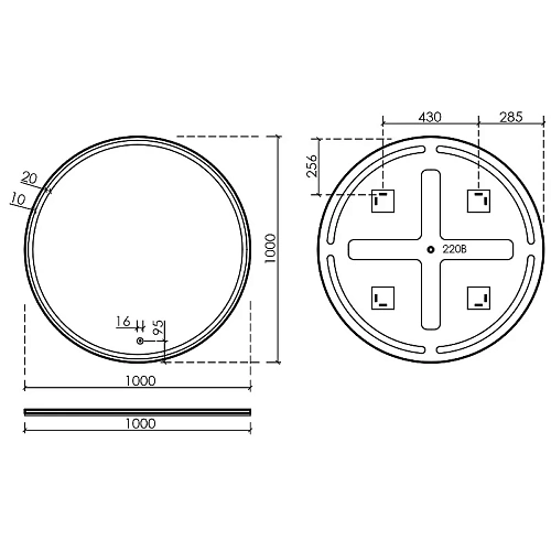 Зеркало Sancos Bella D1000 BE1000 c подсветкой Зеркало Sancos Bella D1000 BE1000 c подсветкой