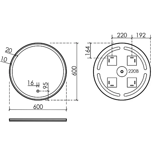 Зеркало Sancos Bella D600 BE600 c подсветкой Зеркало Sancos Bella D600 BE600 c подсветкой