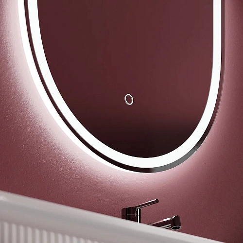 Зеркало Sancos Oval OV45F 450х900 фронтальная подсветка с сенсорным управлением Зеркало Sancos Oval OV45F 450х900 фронтальная подсветка с сенсорным управлением