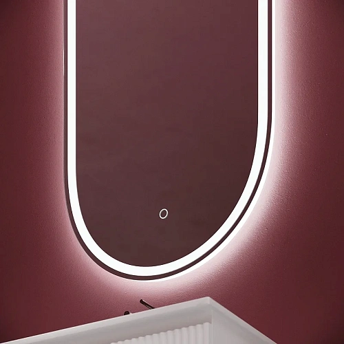 Зеркало Sancos Oval OV45F 450х900 фронтальная подсветка с сенсорным управлением Зеркало Sancos Oval OV45F 450х900 фронтальная подсветка с сенсорным управлением