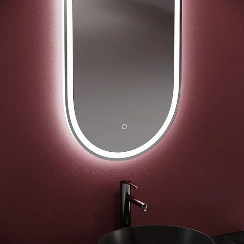 Зеркало Sancos Oval OV45F 450х900 фронтальная подсветка с сенсорным управлением Зеркало Sancos Oval OV45F 450х900 фронтальная подсветка с сенсорным управлением
