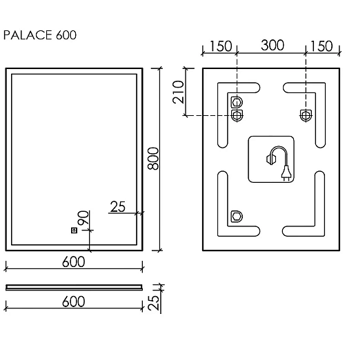 Зеркало Sancos Palace PA600 600х800 с подсветкой Зеркало Sancos Palace PA600 600х800 с подсветкой