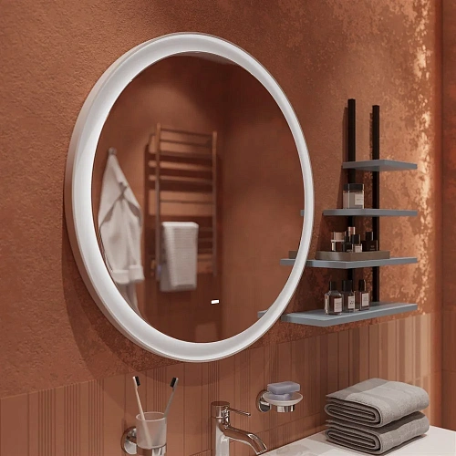 Зеркало STWORKI Гриндстед 80 белое, с подсветкой 557878 Зеркало STWORKI Гриндстед 80 белое, с подсветкой 557878