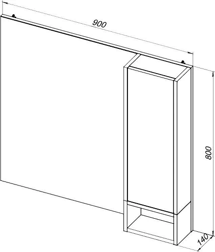Зеркало STWORKI Карлстад 90 R, дуб рустикальный 421743 Зеркало STWORKI Карлстад 90 R, дуб рустикальный 421743