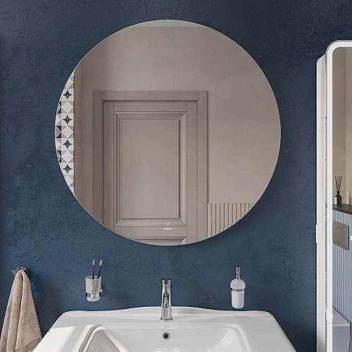 Зеркало STWORKI Мальмё 100 с ореольной подсветкой, сенсор на зеркале, круглое, настенное 465745 Зеркало STWORKI Мальмё 100 с ореольной подсветкой, сенсор на зеркале, круглое, настенное 465745