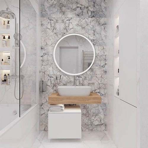 Зеркало STWORKI Мальмё 77 с подсветкой, сенсор на зеркале, круглое, настенное, российское 465436 Зеркало STWORKI Мальмё 77 с подсветкой, сенсор на зеркале, круглое, настенное, российское 465436